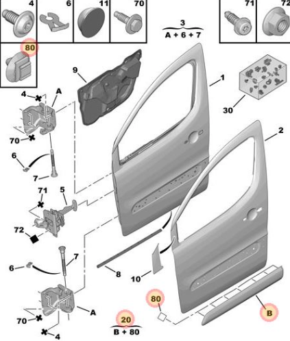 Citroen Berlingo 2008-2012 Door Moulding