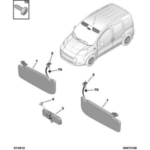 Citroen Nemo 2008-2015 Petrol Sun Blind Hook Bracket