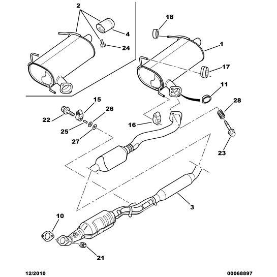 Citroen C-Crosser 2007-2012 Petrol Exhaust Bracket Seal