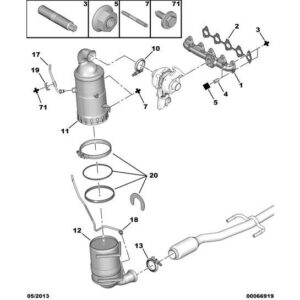 Citroen C3 Air Cross 2017-2021 Diesel Exhaust System Fixing Clamp