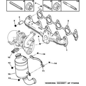 Citroen C3 Air Cross 2017-2021 Petrol Exhaust System Fixing Clamp