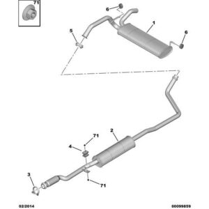 Citroen Nemo 2008-2015 Petrol Exhaust System Fixing Clamp