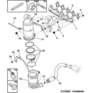 Citroen C5 2004-2008 Diesel Particle Filter Pressure Pipe