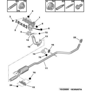 Citroen C5 2004-2008 Petrol Exhaust Pipe Bracket