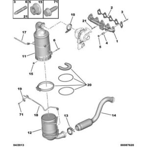 Citroen C4 2008-2010 Diesel Exhaust Pipe Bracket