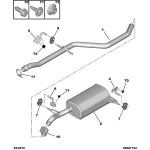 Citroen C5 2008-2021 Diesel Exhaust Intermediate Pipe