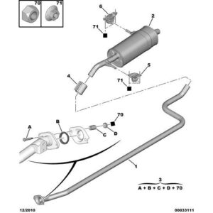 Citroen DS3 2010-2022 Petrol Exhaust Front Pipe Sleeve