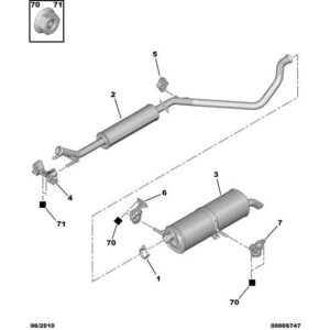 Citroen C4 2008-2010 Petrol Exhaust Flexible Mounting