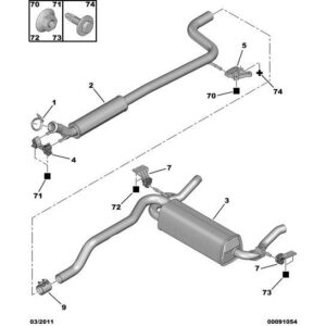Citroen DS5 2011-2021 Petrol Exhaust Flexible Mounting