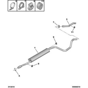Citroen Nemo 2008-2015 Petrol Exhaust Pipe Strap