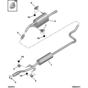 Citroen DS3 2010-2022 Petrol Exhaust Flexible Mounting