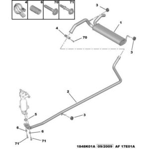 Citroen C1 2005-2009 Petrol Exhaust Flexible Mounting