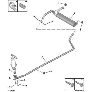 Citroen C1 2009-2012 Petrol Exhaust Flexible Mounting