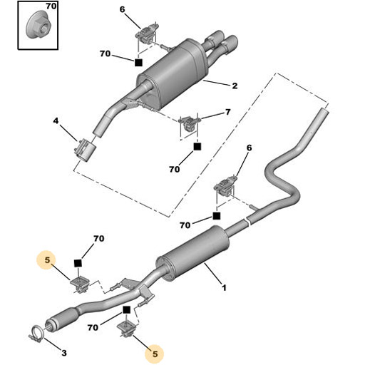 Citroen DS3 20102019 Exhaust Flexible Mount 1755J7 1755Q2 1755T1