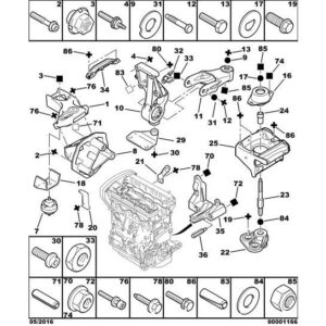 Citroen Berlingo 2006-2008 Petrol Engine Suspension Bracket