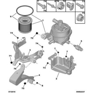 Citroen C4 2008-2010 Diesel Fuel Filter Support