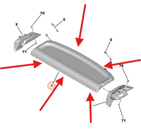 DS3 2010-2022 Parcel Shelf