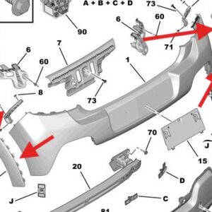 Citroen C3 2015-2022 Rear Bumper Arch Trim