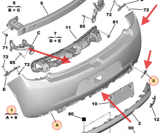 Citroen C3 2015-2022 Rear Bumper (Unpainted)