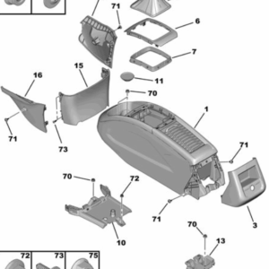 Citroen C4 Picasso 2018-2020 Floor Control Console