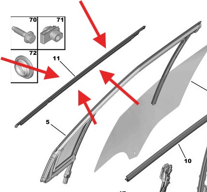 Citroen C3 Aircross Front Outer Window Seals