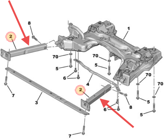 Citroen C3 2009-2013 Front Subframe Extensions