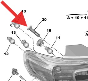 DS3 2010-2019 Rear Lamp Wing Nut