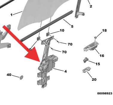 Citroen Spacetourer 2020-Present Rear Window Motor & Regulator