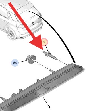 1609718980 Citroen C4 Picasso 2010-2017 Rear Washer Jet
