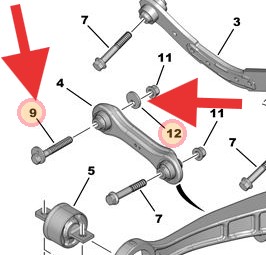 Citroen C-Crosser 2007-2012 Rear Camber Bolt & Washer