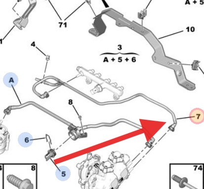 Citroen Dispatch 2.0HDI 2018-2022 Fuel Pipe