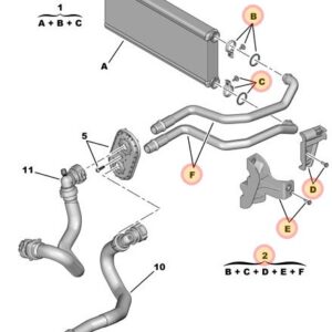 Citroen C4 2010-2017 Heater Matrix Pipe Kit