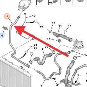 Citroen C4 1.6vti 2010-2017 Expansion Bottle Lower Hose