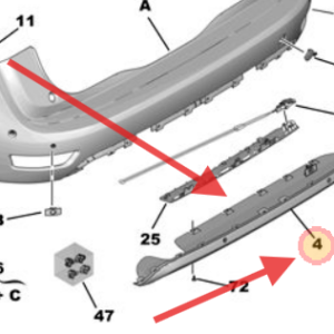 Citroen C4 Picasso 2010-2017 Rear Bumper Defuser