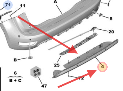 Citroen C4 Picasso 2010-2017 Rear Bumper Defuser