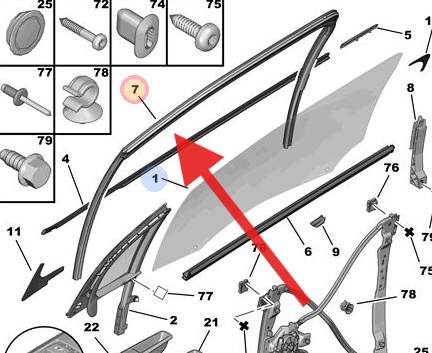 DS3 2010-2019 Driver Window Channel