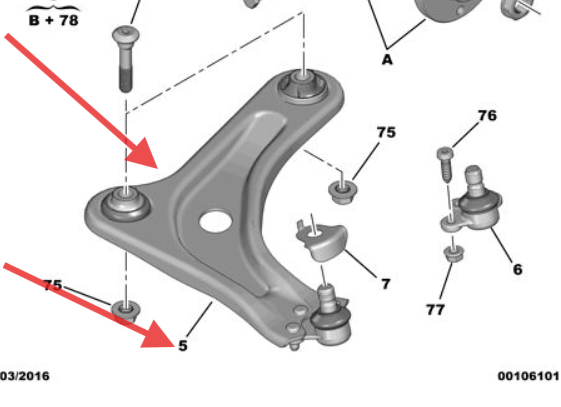 Citroen C3 2015-2022 Lower Wishbones 