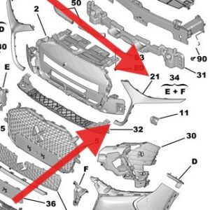 Citroen DS3 Crossback 2018-Present Passenger Front Bumper Trim