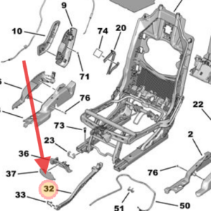 Citroen C4 Grand Picasso 2010-2017 Centre Row Seat Rod