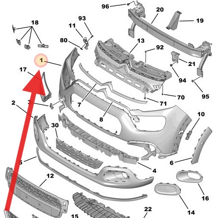 Citroen C3 2015-2022 Front Bumper
