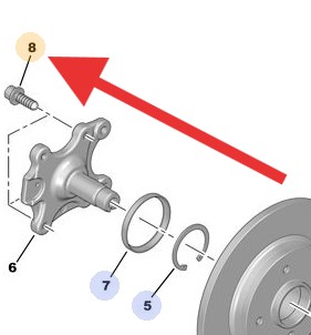 DS4 2010-2022 Rear stub axle To Hub Bolts