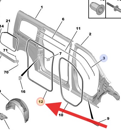 Citroen SpaceTourer 2023-Present Door Aperture Seal (1)