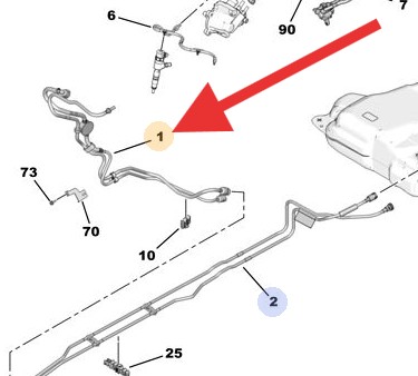 Citroen C4 2010-2017 Duel Fuel Pipe