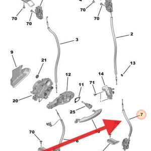 Citroen Dispatch 2016-2020 Hinged Rear Door Latch