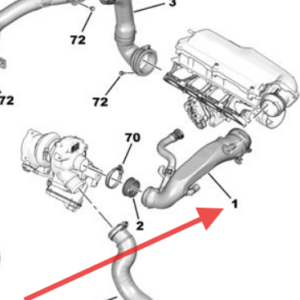 Citroen C5 Aircross 1.6 2018-2021 Turbo Air Intake Pipe