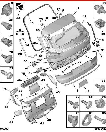 Citroen C4 Picasso 2010-2017 Tailgate Chrome Trim