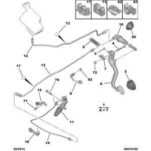 Citroen C3 2009-2013 Petrol Clutch Pedal