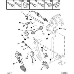 Citroen Berlingo 2006-2008 Petrol Pedal Cover