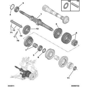 Citroen C3 2015-2021 Petrol Manual G-Box Revers Ret Shaft