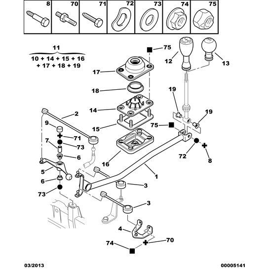 Citroen Berlingo 20082012 Diesel Gear Lever Knob 2403 C9 Citroen